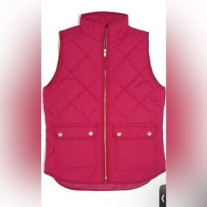 Quilted Pink Vest with Gold Accents J Crew